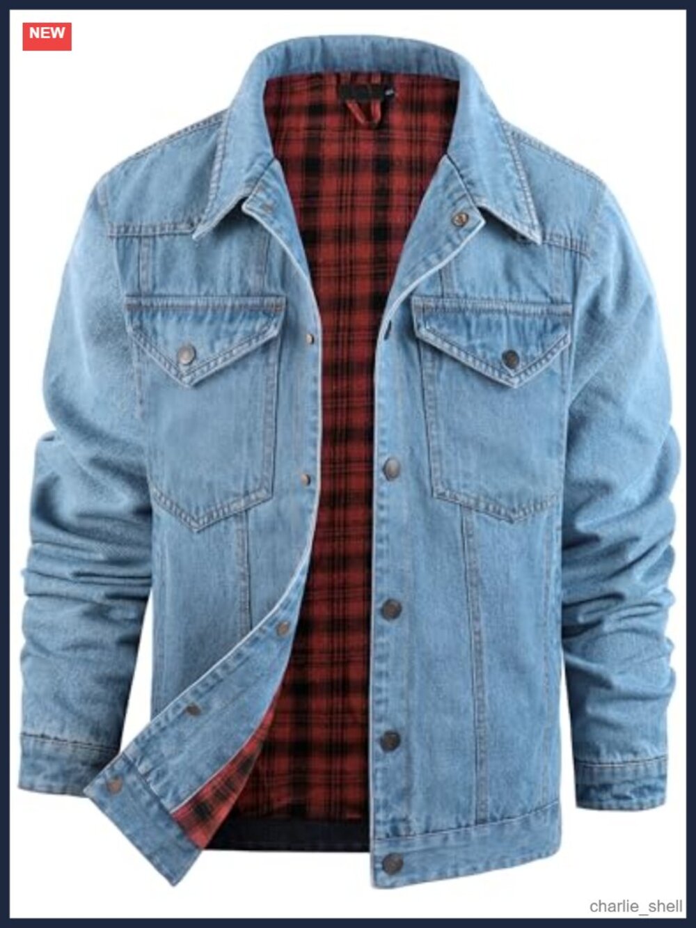 Men's Flannel Lined Denim Jacket Cowboy Cut Western Trucker